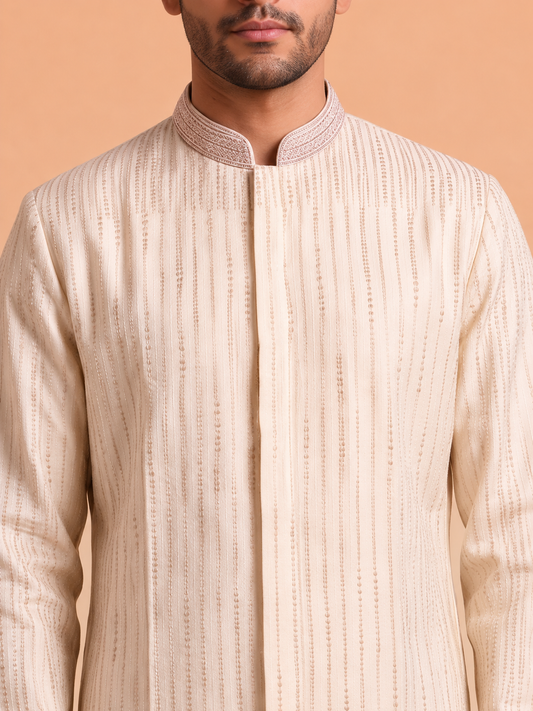 Beige-Pink Kurta