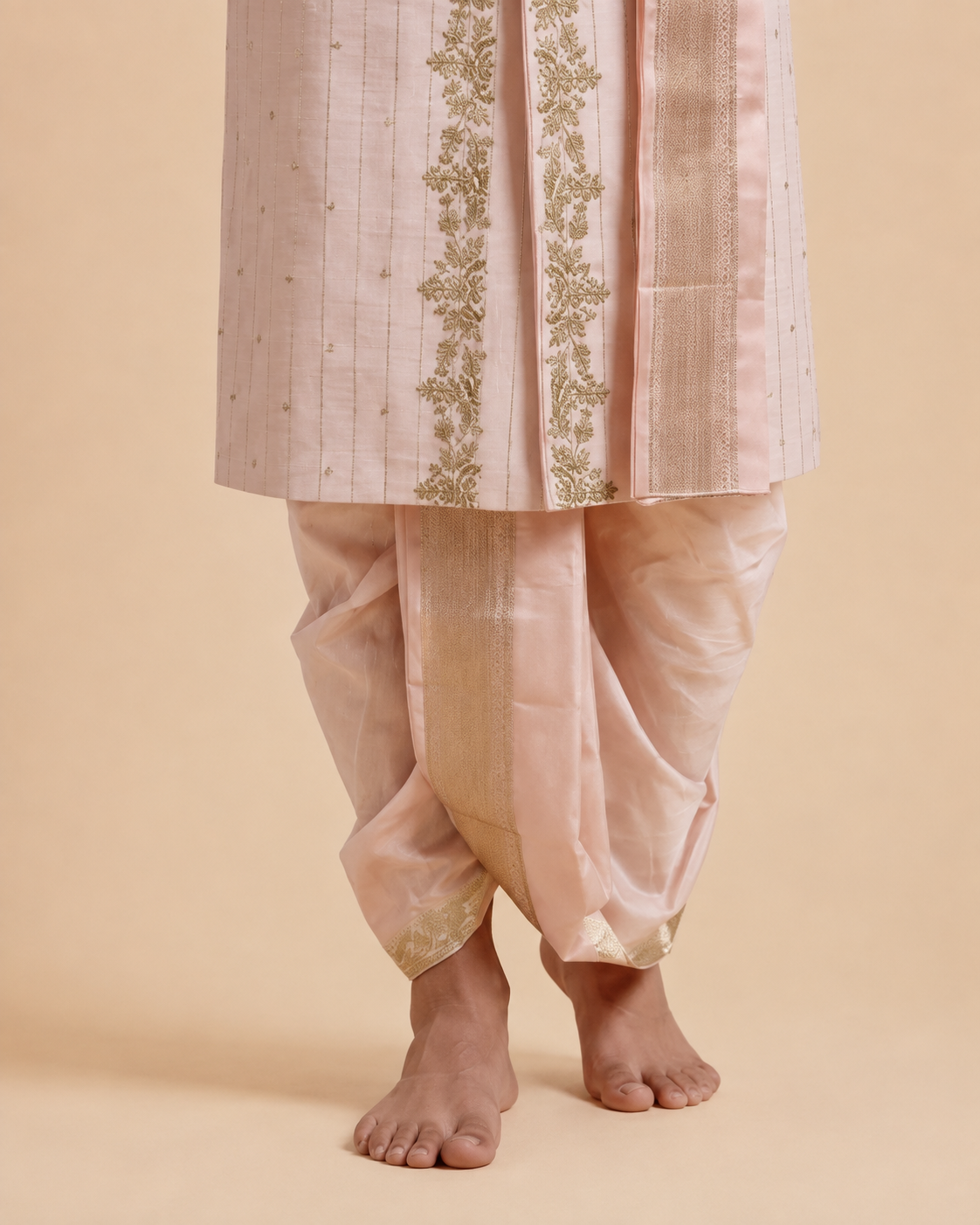 Light Pink Sherwani with Dhoti Set
