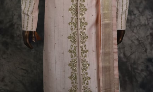 Light Pink Sherwani with Dhoti Set