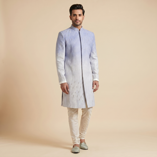 Light Lavender Ombre Indowestern