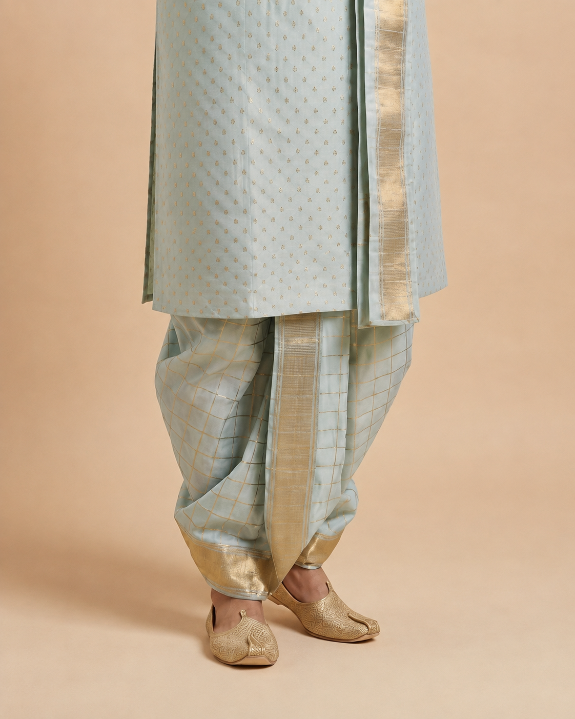 Aqua Green Kurta with Dhoti Set