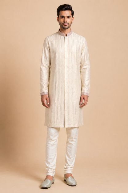 Beige-Pink Kurta