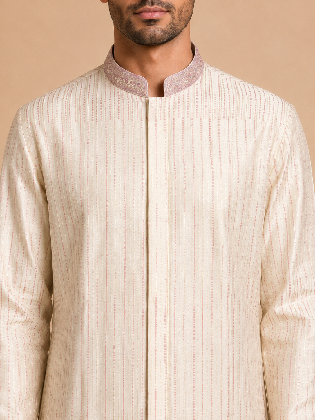 Beige-Pink Kurta