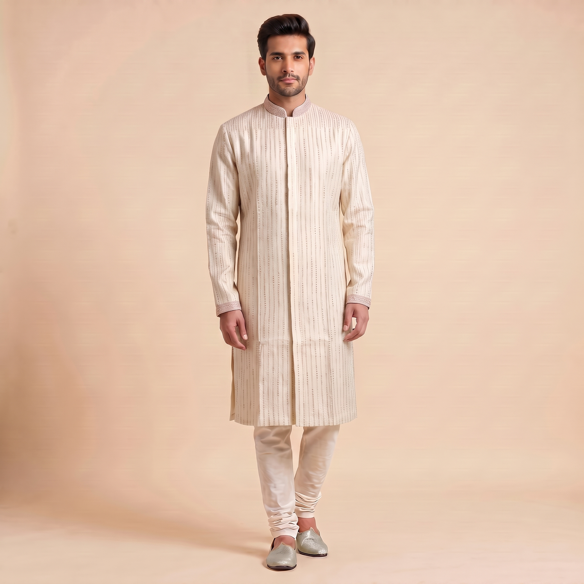 Beige-Pink Kurta
