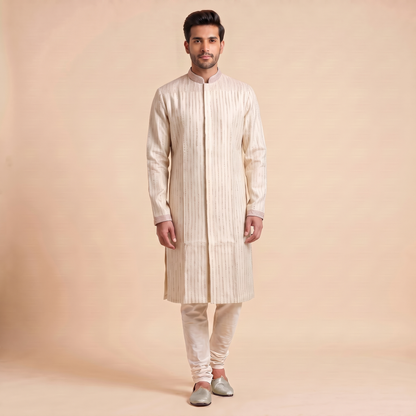 Beige-Pink Kurta