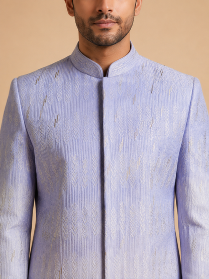 Light Lavender Ombre Indowestern