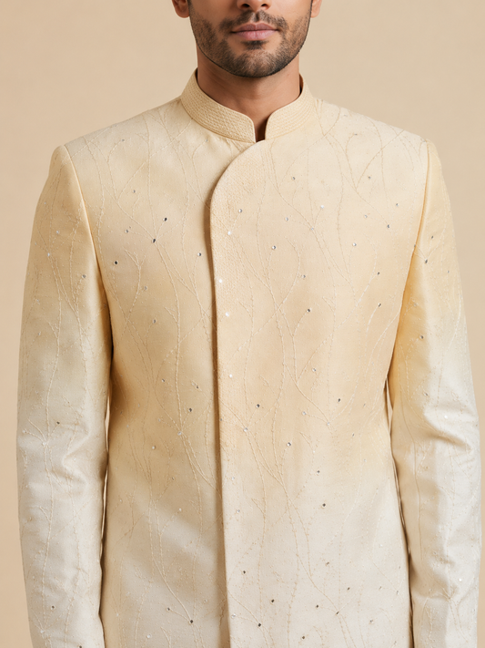 Orange Ombre Indowestern