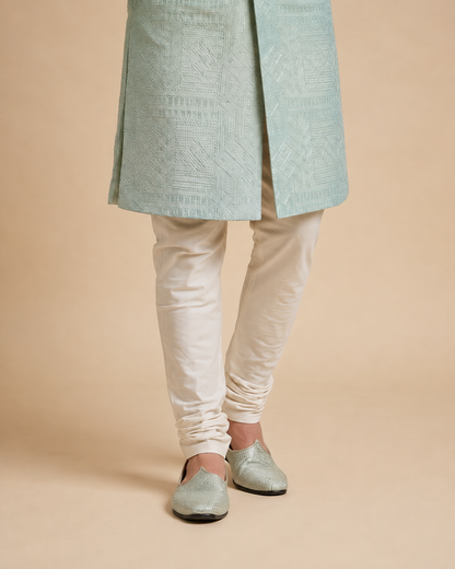 Aqua Blue Ombre Indowestern