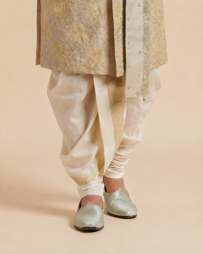 Gold Sherwani with Dhoti Set