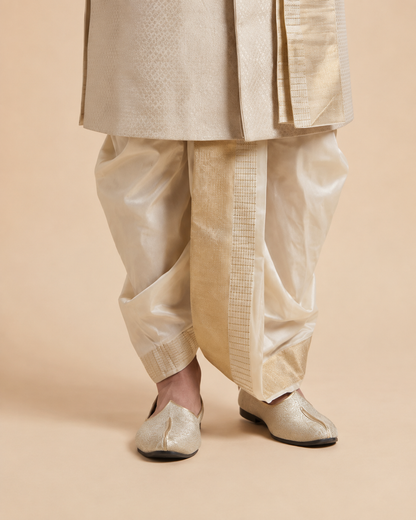 Ivory Sherwani with Dhoti Set