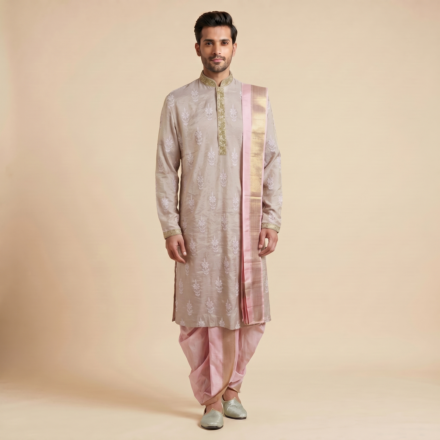 Light Lavender Kurta with Dhoti Set