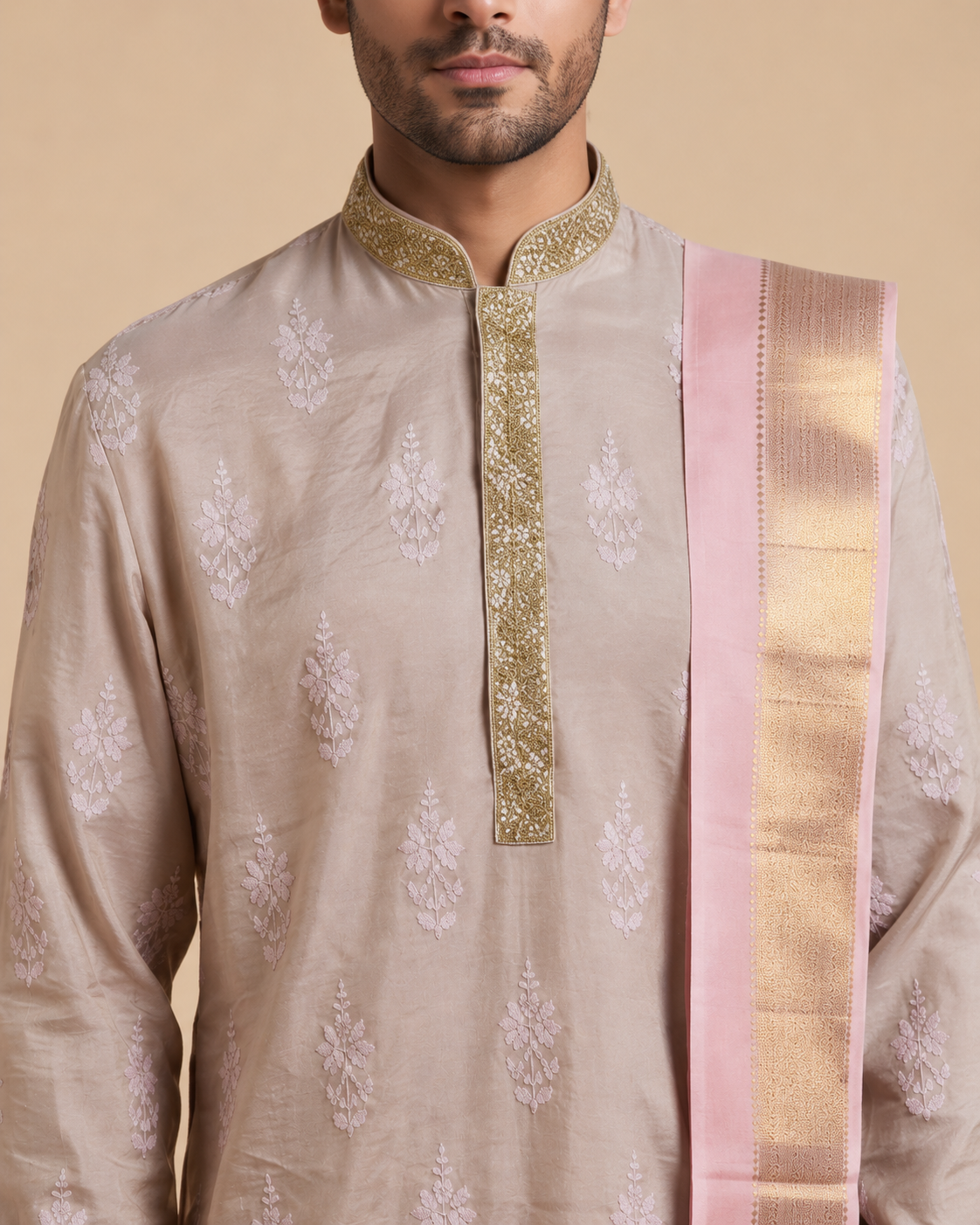 Light Lavender Kurta with Dhoti Set