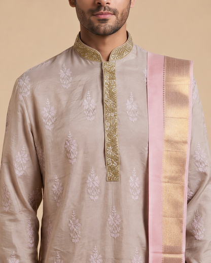 Light Lavender Kurta with Dhoti Set