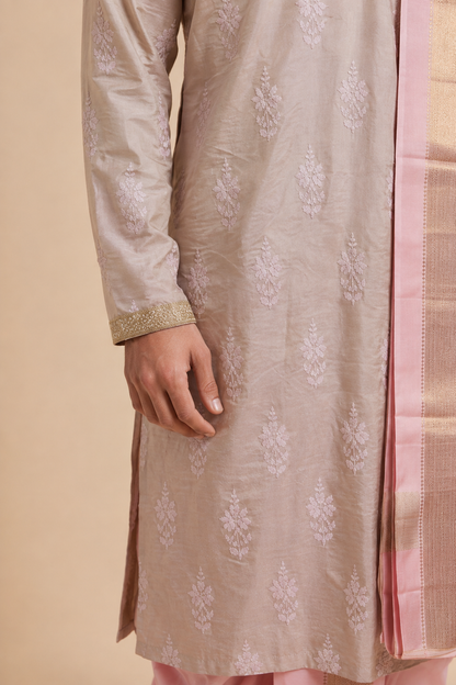 Light Lavender Kurta with Dhoti Set