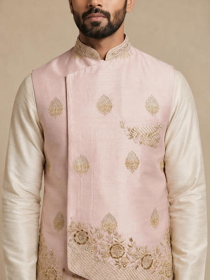 Light Pink Jacket Kurta Set