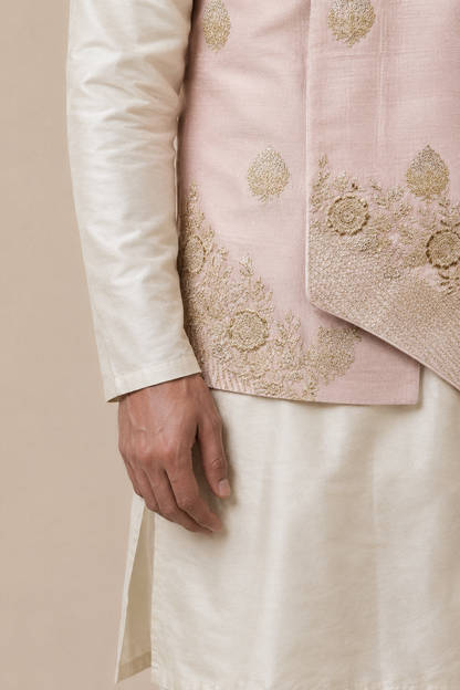 Light Pink Jacket Kurta Set
