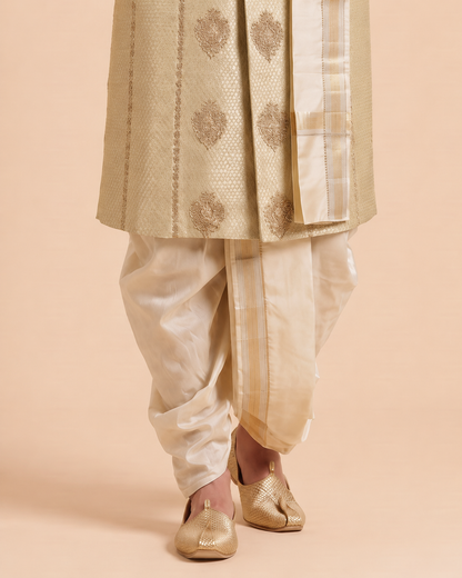 Light Yellow Sherwani with Dhoti Set