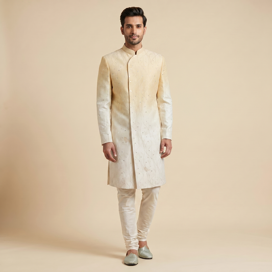 Orange Ombre Indowestern