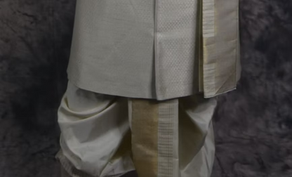 Ivory Sherwani with Dhoti Set