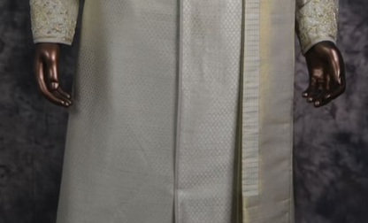 Ivory Sherwani with Dhoti Set